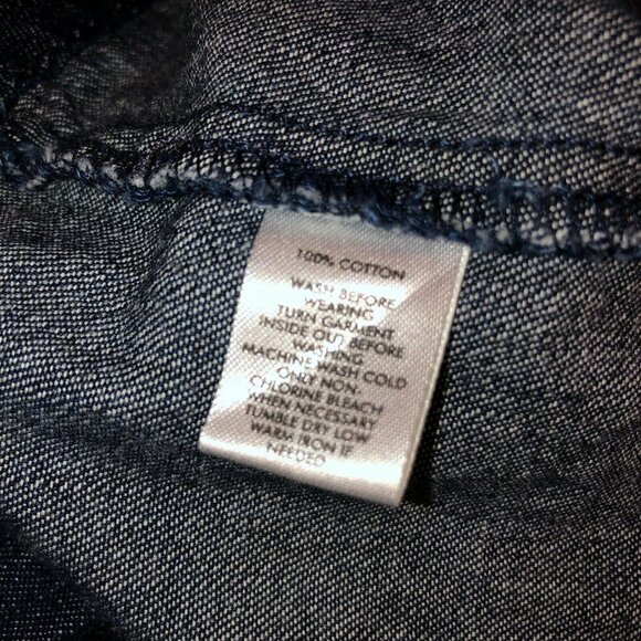 Ann Taylor Loft Denim Jean Jacket Blazer Sz Small Collared Button Front Pockets - Picture 9 of 9